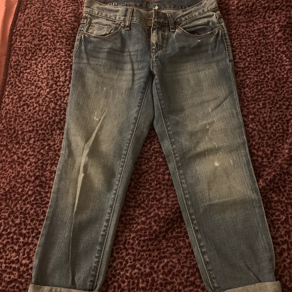 Lean Boyfriend LOFT cropped jeans size 0P
